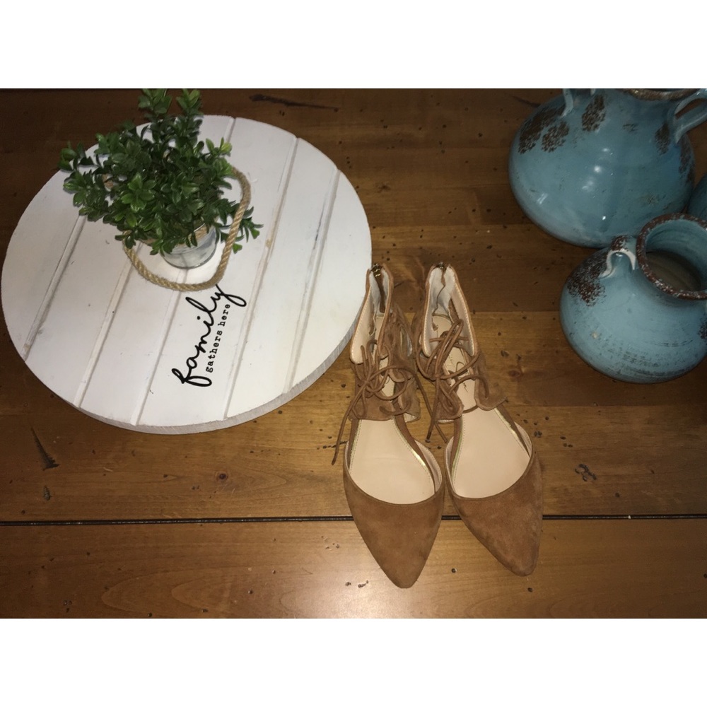 Jessica Simpson Suede Lace Up Flats
